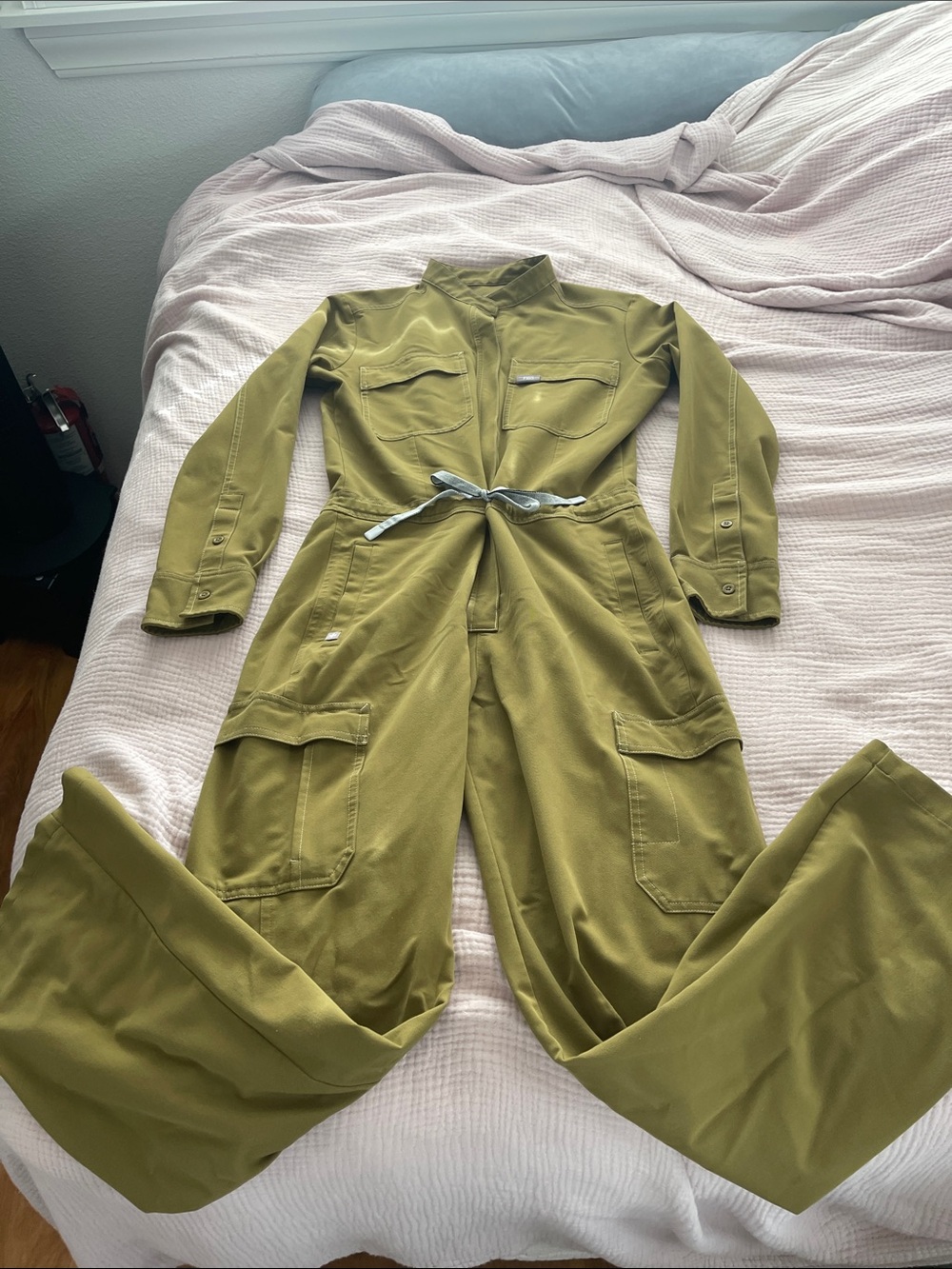 Figs Olive Green Chantal Cargo Jumpsuit